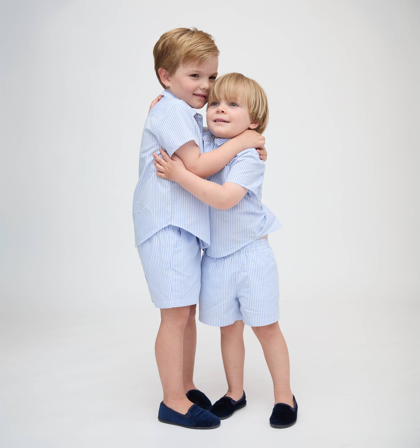 The Baby Leo Shorts - Blue/White Stripe