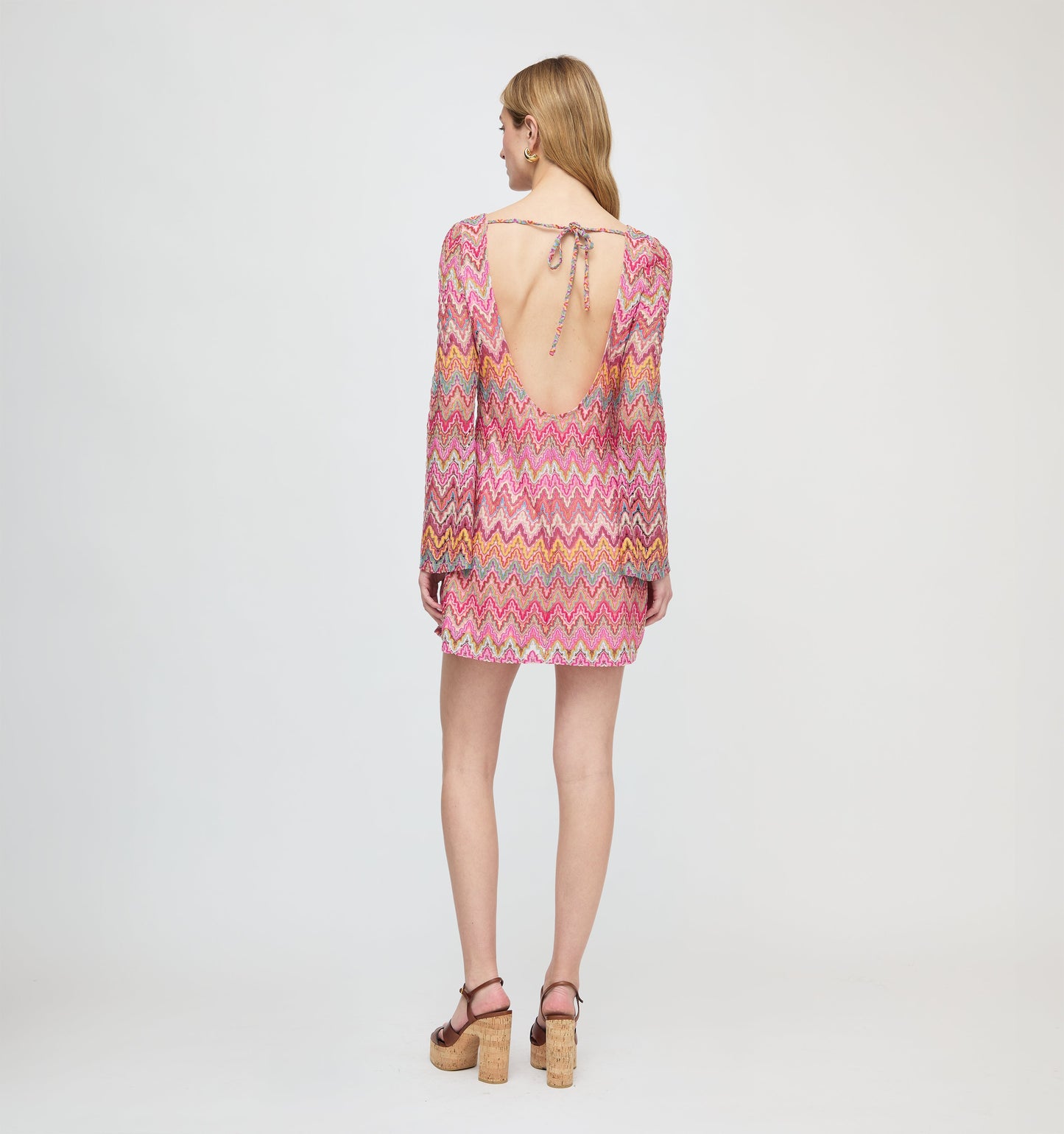 The Nathalie Dress - Pink Sheer Shimmer Knit