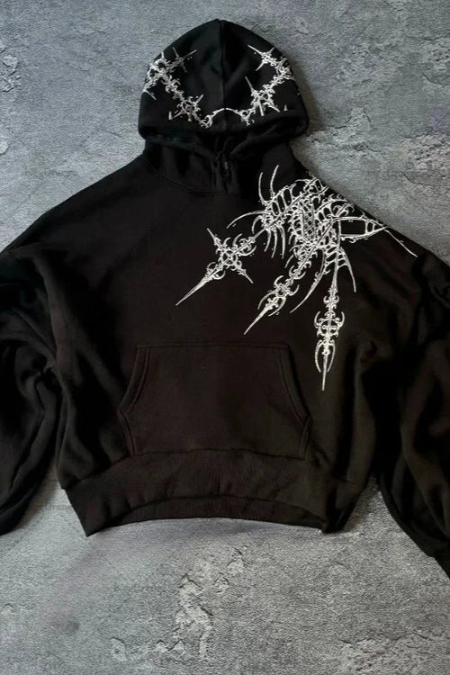 Retro Personalized Print Oversized Hoodie