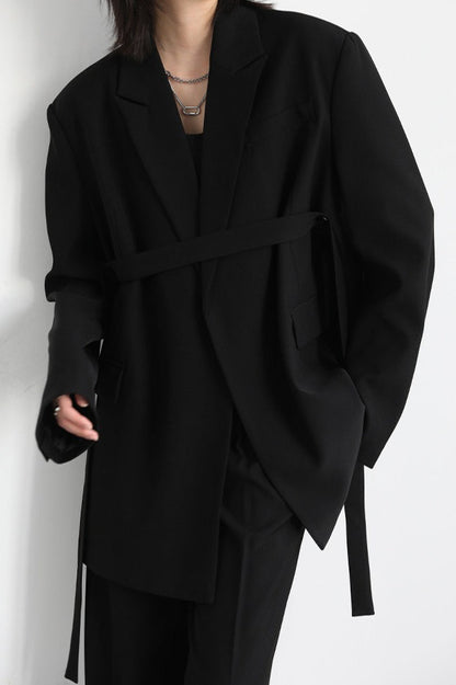 Belted Shoulder Detail Blazer