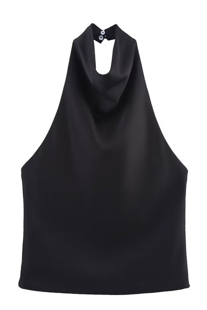 Satin Halter Top with Elegant Design