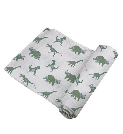 BABY - Granite Green Dinosaurs Cotton Swaddle