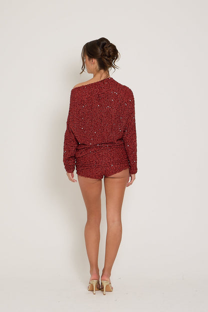 Lily One Shoulder Jumper | Burgundy