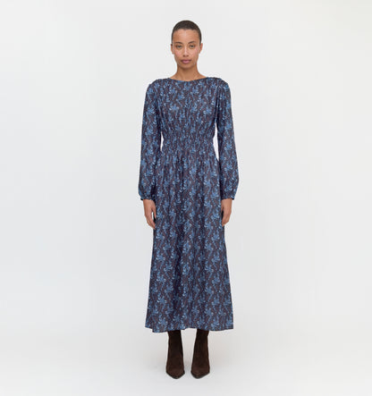 The Rosely Dress - Navy Cala Paisley