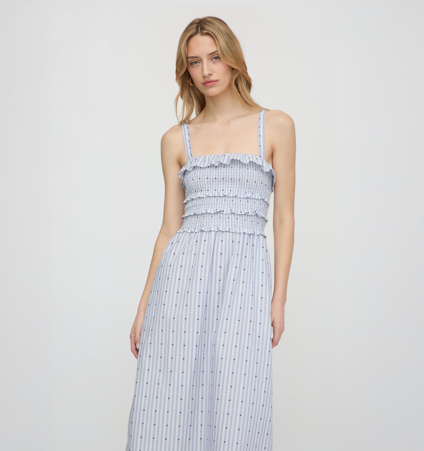 The Analise Nap Dress - Blue Swiss Dot
