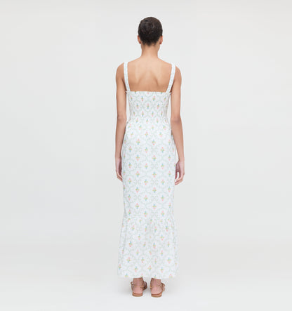 The Anjuli Nap Dress - Pastel Trellis Cotton