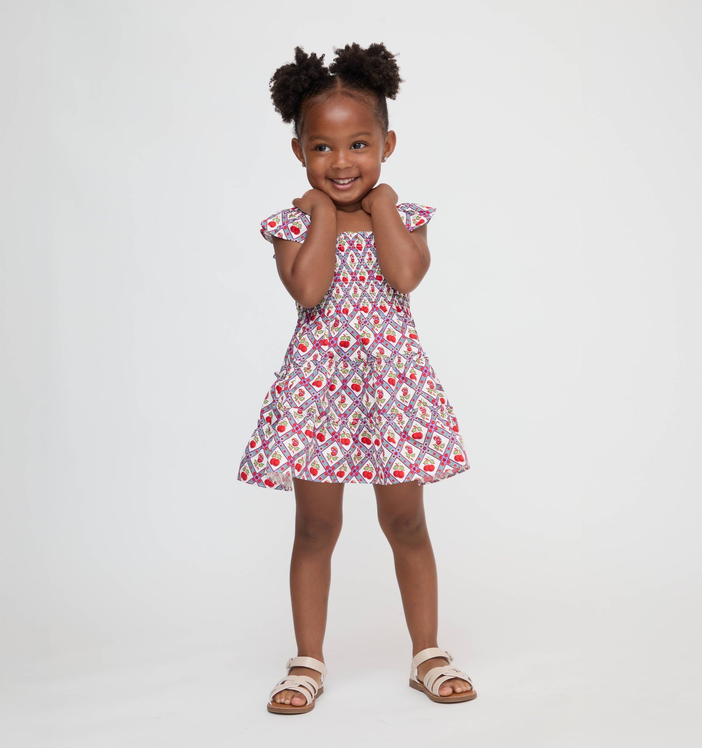The Tiny Ellie Nap Dress - Diamond Cherries Red