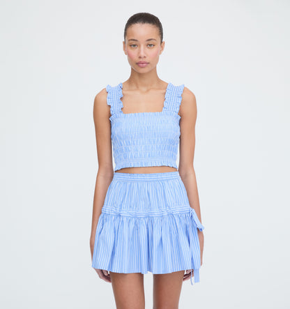 The Chelsea Skirt - Blue Stripe
