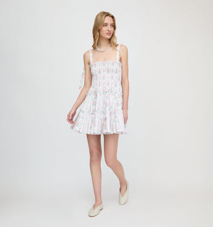 Roller Rabbit x Hill House The Ribbon Charlotte Nap Dress - Pink Monkey Block Stripe