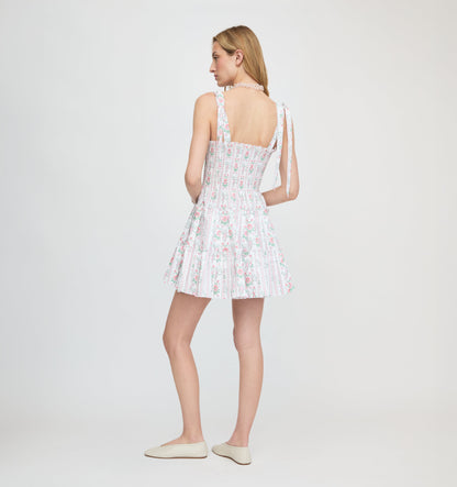 Roller Rabbit x Hill House The Ribbon Charlotte Nap Dress - Pink Monkey Block Stripe