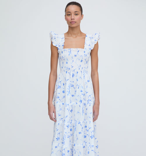 The Ellie Nap Dress - Blue Botanical