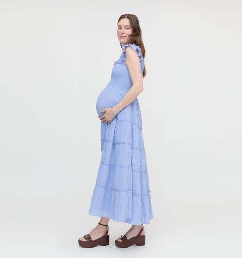 The Maternity Ellie Maxi Nap Dress - Bluebird