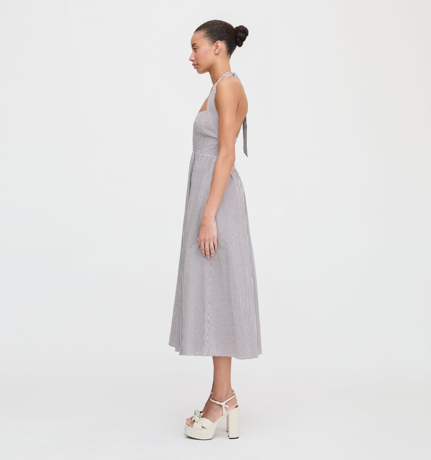 The Fleur Midi Dress - Chocolate Gingham