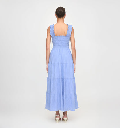 The Kimmy Nap Dress - Bluebird Tonal Seersucker