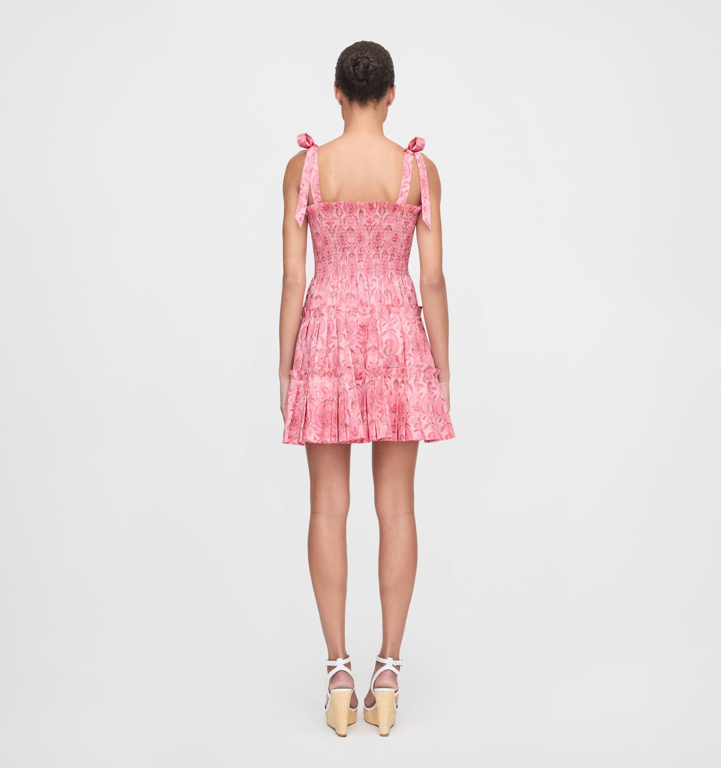 The Ribbon Charlotte Nap Dress - Pink Palm Ikat