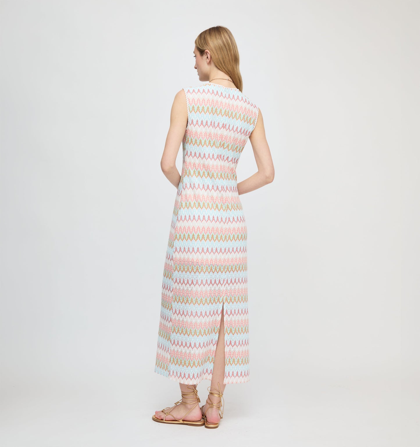 The Taytum Dress - White Multi Smooth Shimmer Knit