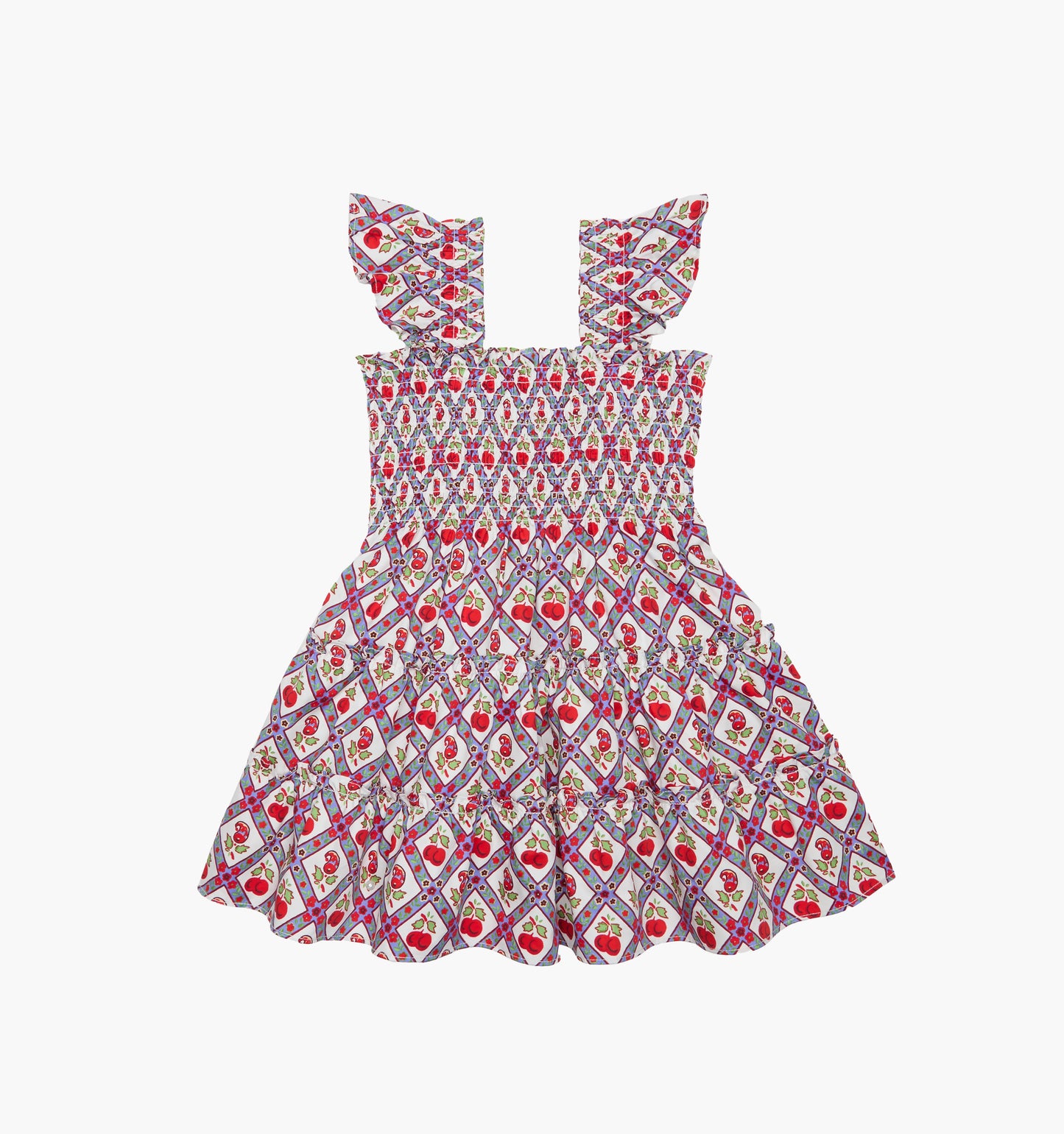 The Tiny Ellie Nap Dress - Diamond Cherries Red
