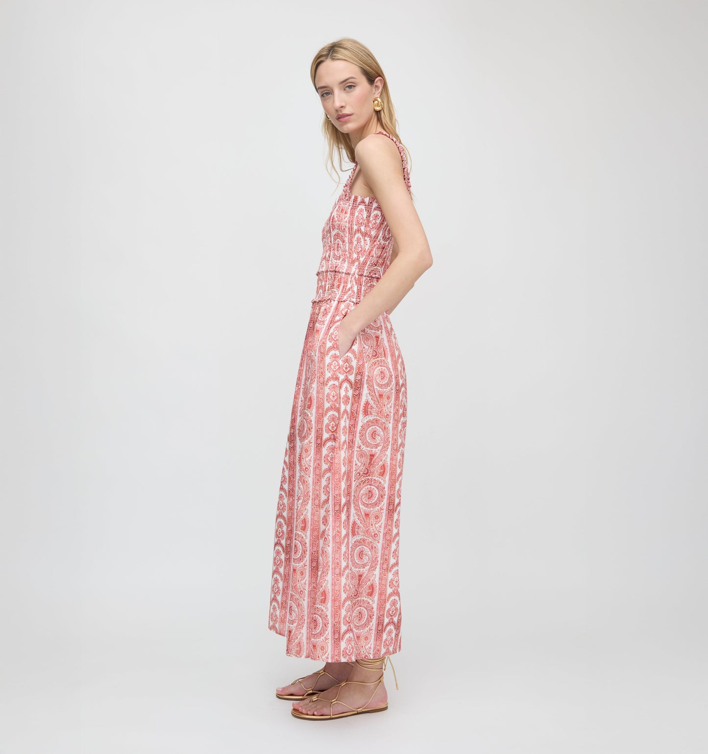 The Azalea Maxi Nap Dress - Coral Corsica Paisley
