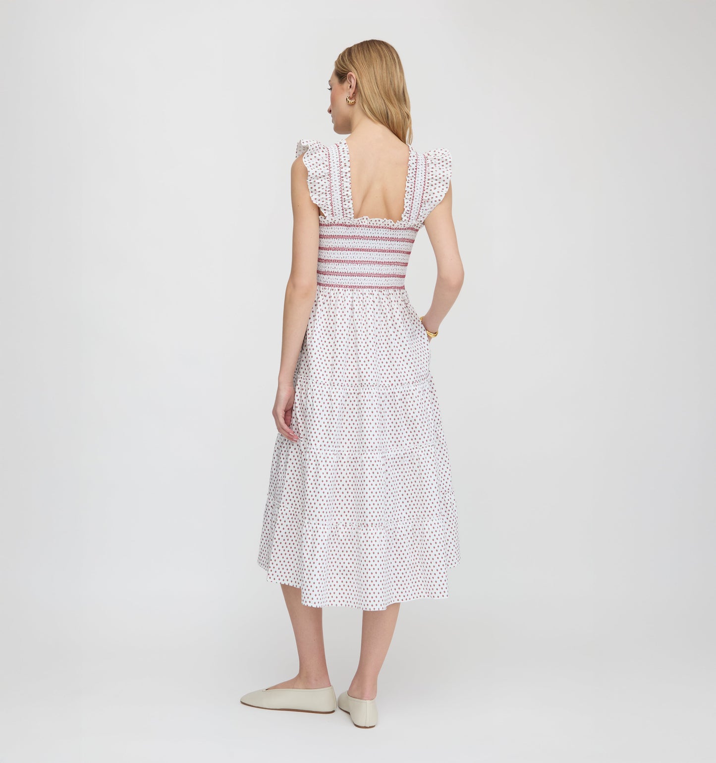 The Ellie Nap Dress - White Poppy Half Drop
