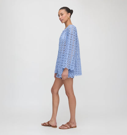The Enella Tunic - Cornflower Lace