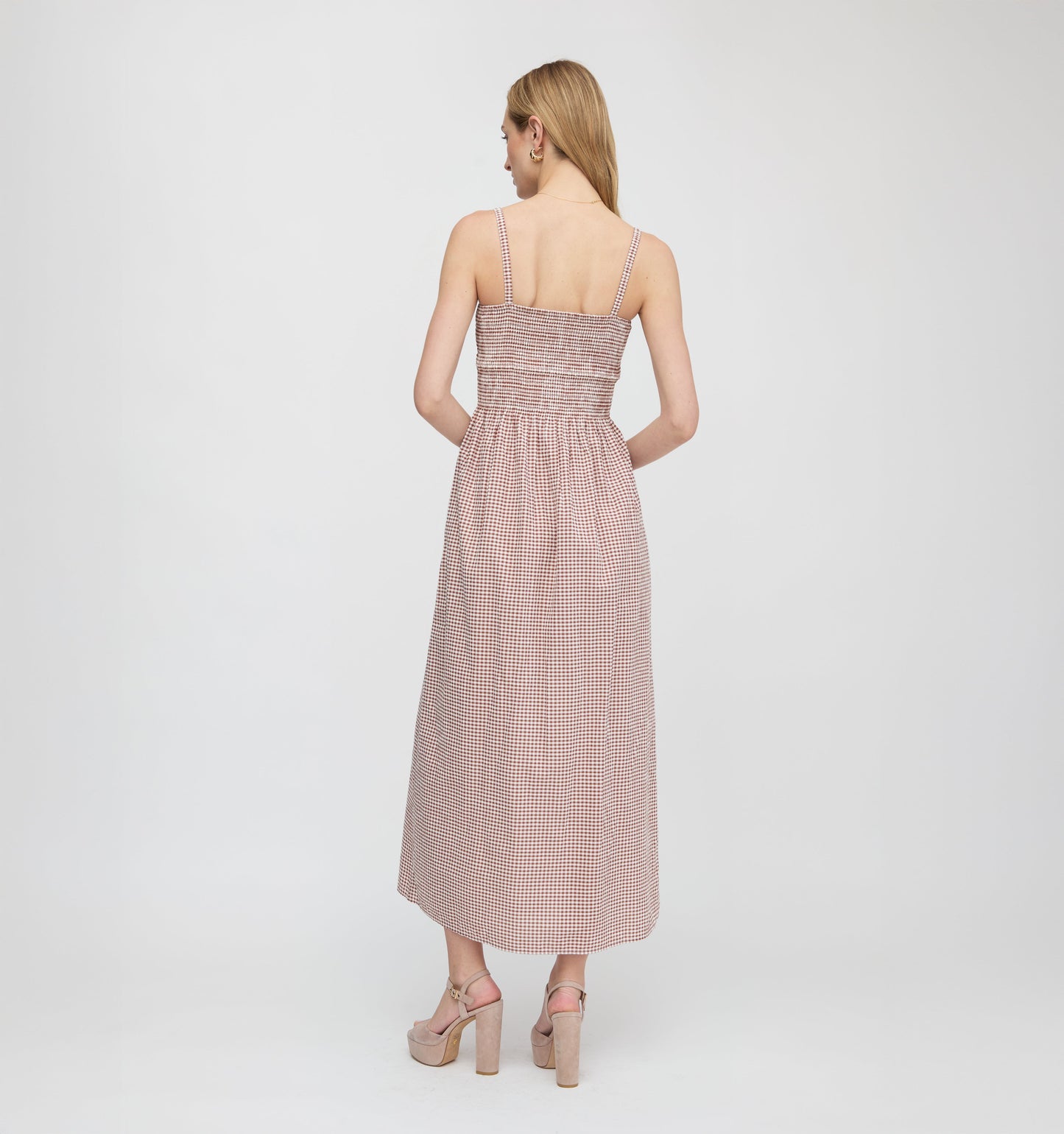 The Larissa Nap Dress - Cognac Gingham