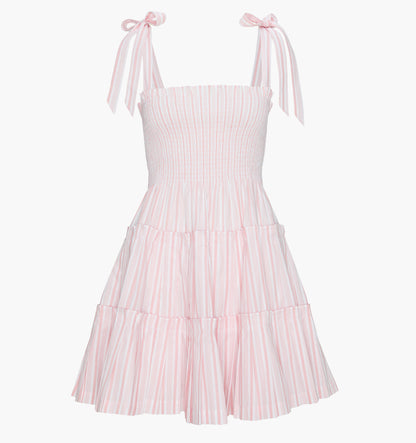 The Ribbon Charlotte Nap Dress - Pink Variegated Stripe
