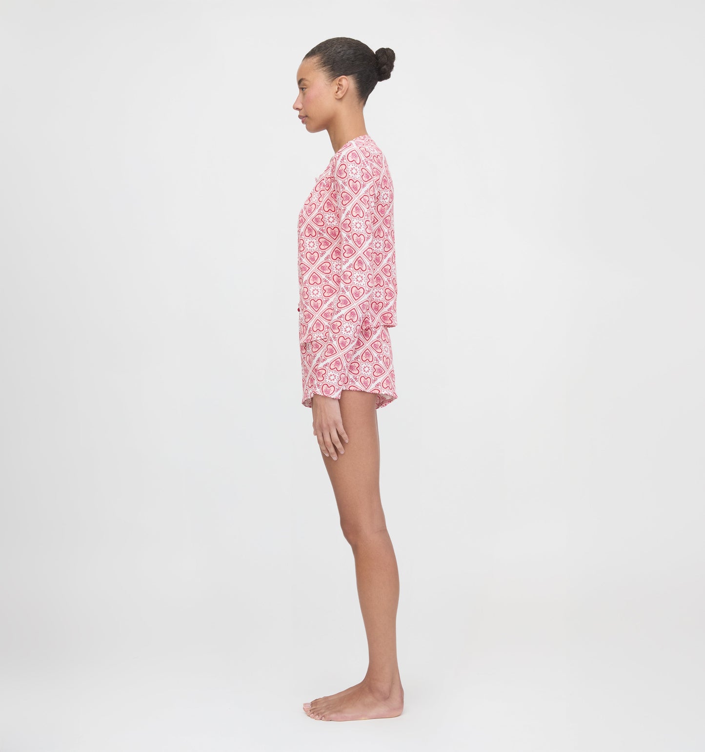 The Kaelie Pointelle Cardigan - White Patchwork Doily Heart