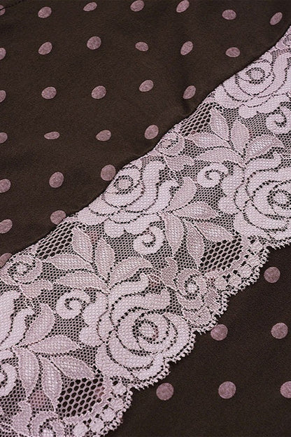 Vintage Polka Dot Lace Tank Top