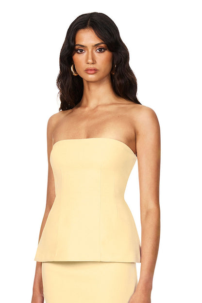 Nookie Caroline Strapless Top - Lemon