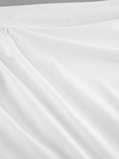 Puff Sleeve Stand Collar White Blouse