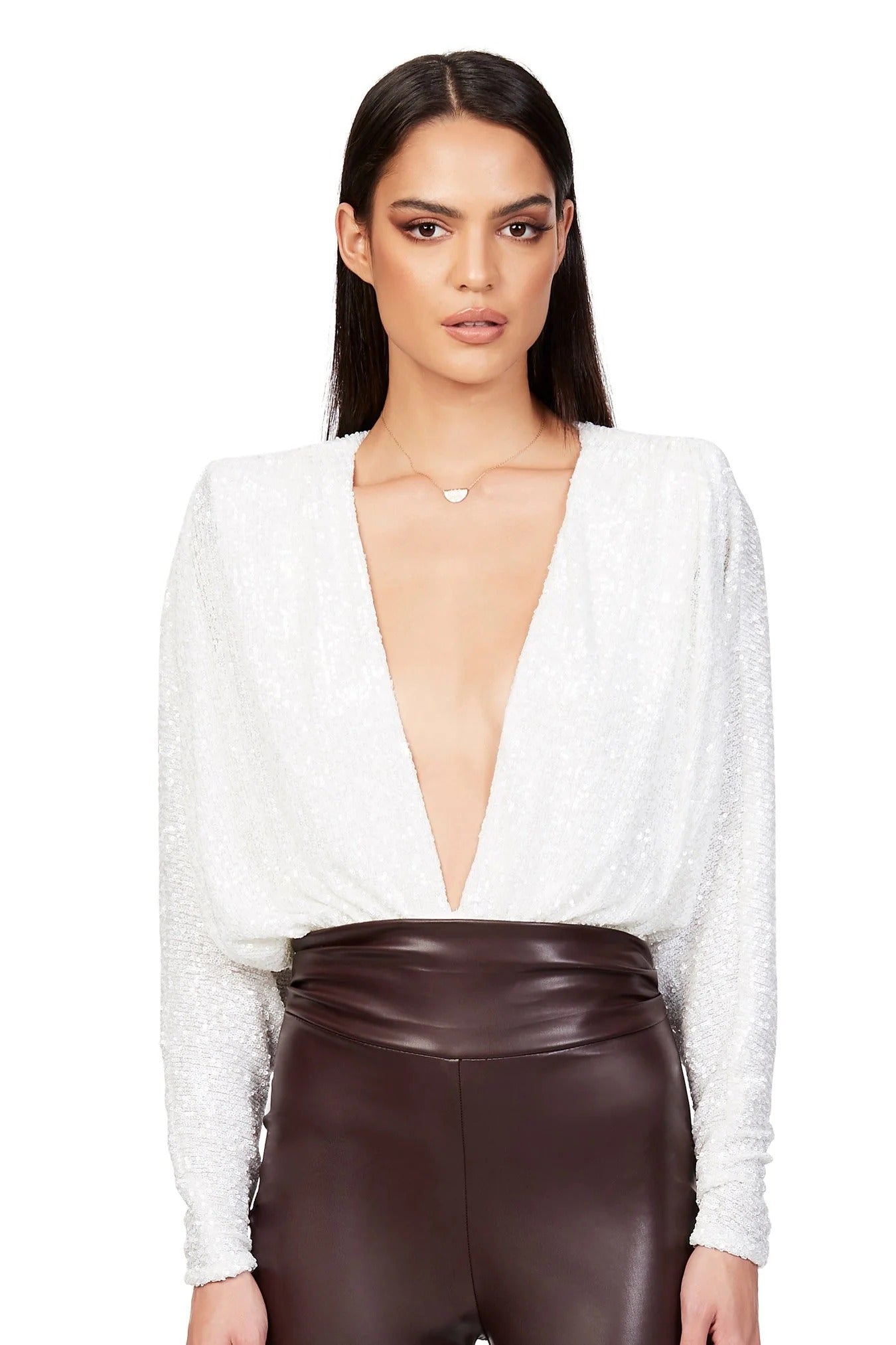 Nookie Dasha Plunge Bodysuit - Ivory