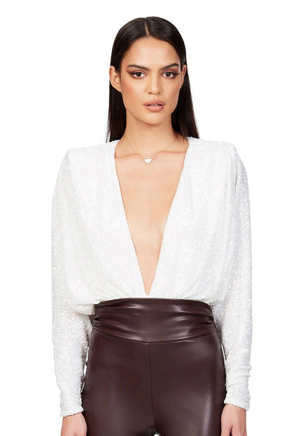 Nookie Dasha Plunge Bodysuit - Ivory