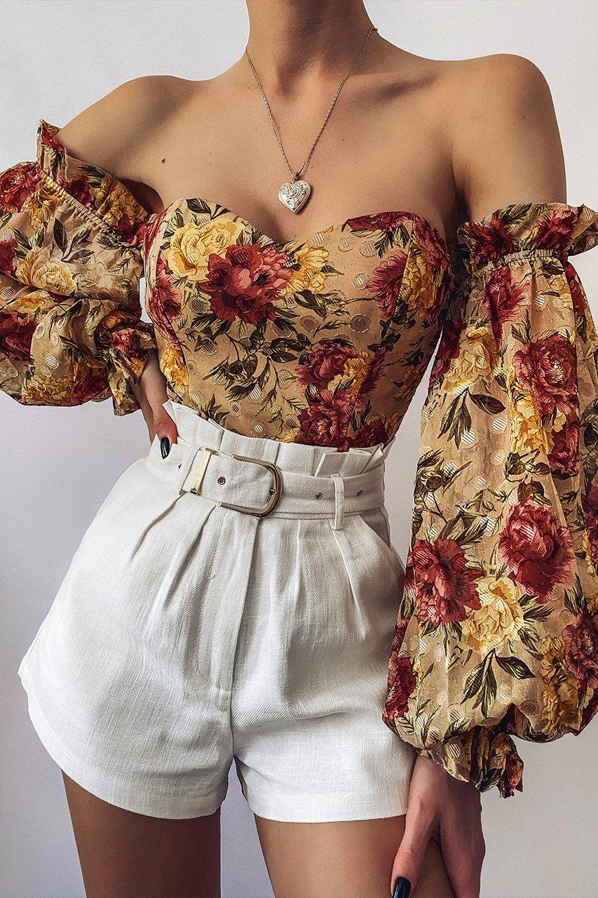 Oriana Bodysuit - Honey Floral