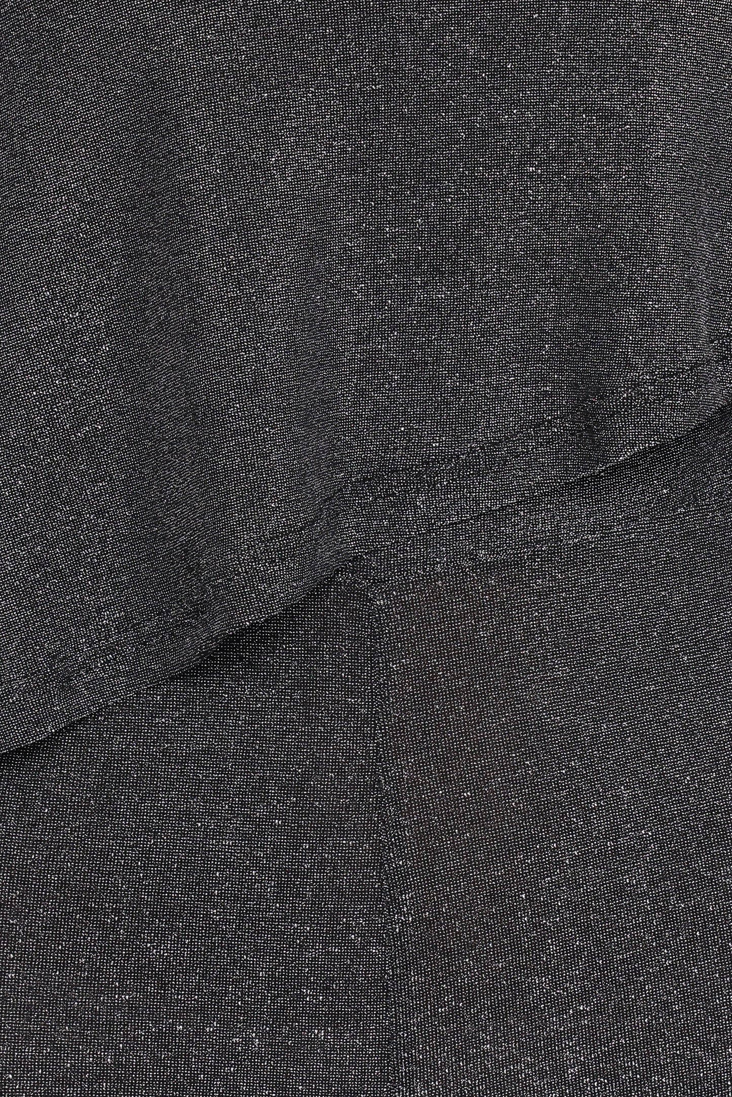 Anna One Shoulder Lurex Jumpsuit - Black Silver