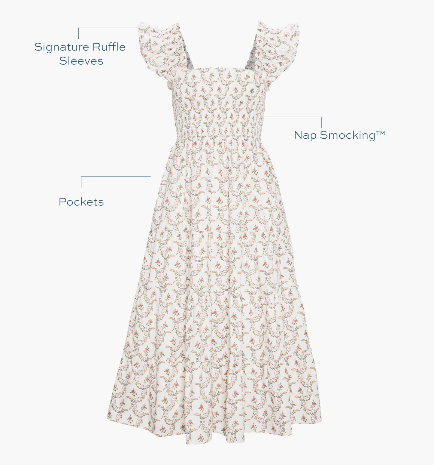 The Ellie Nap Dress - Pink Ribbon Rose Ikat
