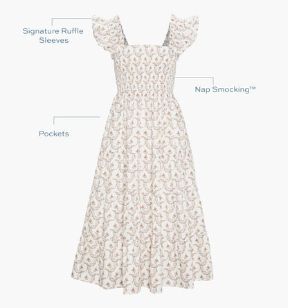 The Ellie Nap Dress - Pink Ribbon Rose Ikat