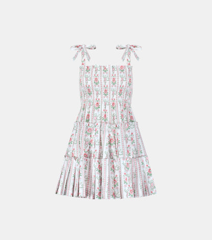 Roller Rabbit x Hill House The Ribbon Charlotte Nap Dress - Pink Monkey Block Stripe